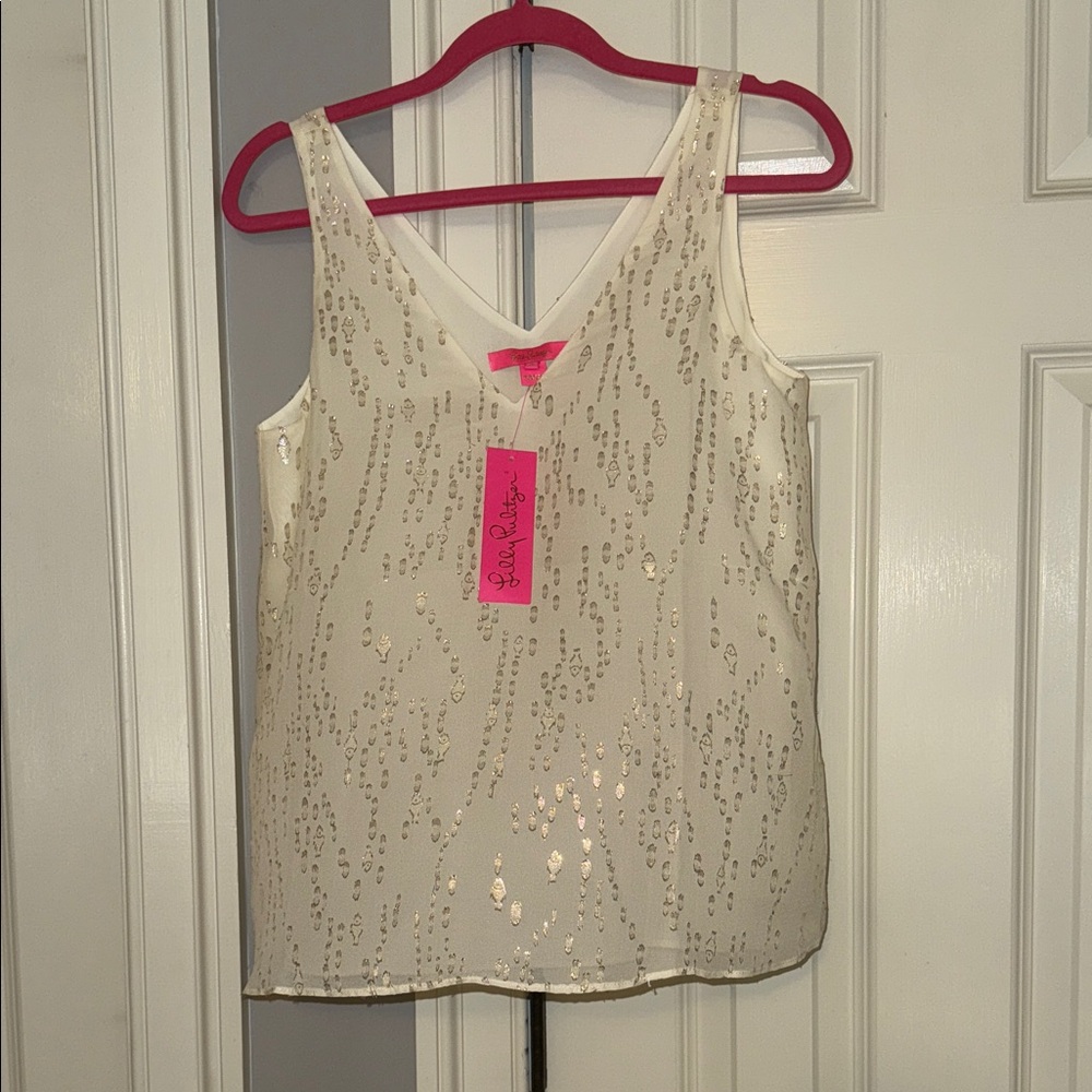 Lilly Pulitzer Cream and Gold Tank Top
